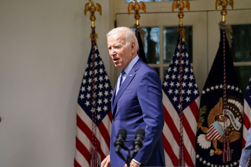 U.S. President Joe Biden departs after delivering remarks on a a tentative deal was reached between  U.S. railroads and unions to avert a rail shutdown, from the Rose Garden at the White House in Washington, U.S., September 15, 2022. REUTERS/Kevin Lamarque