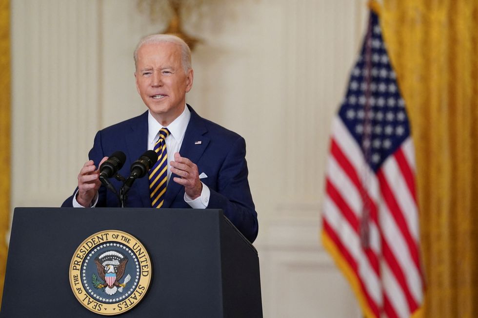 U.S. President Joe Biden holds a formal news conference in the East Room of the White House, in Washington, D.C.