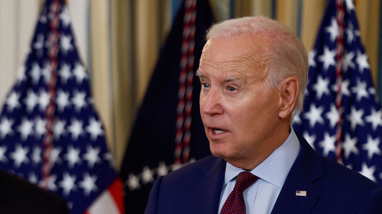 U.S. President Joe Biden speaks as he convenes a meeting of the White House Competition Council in the State Dining room