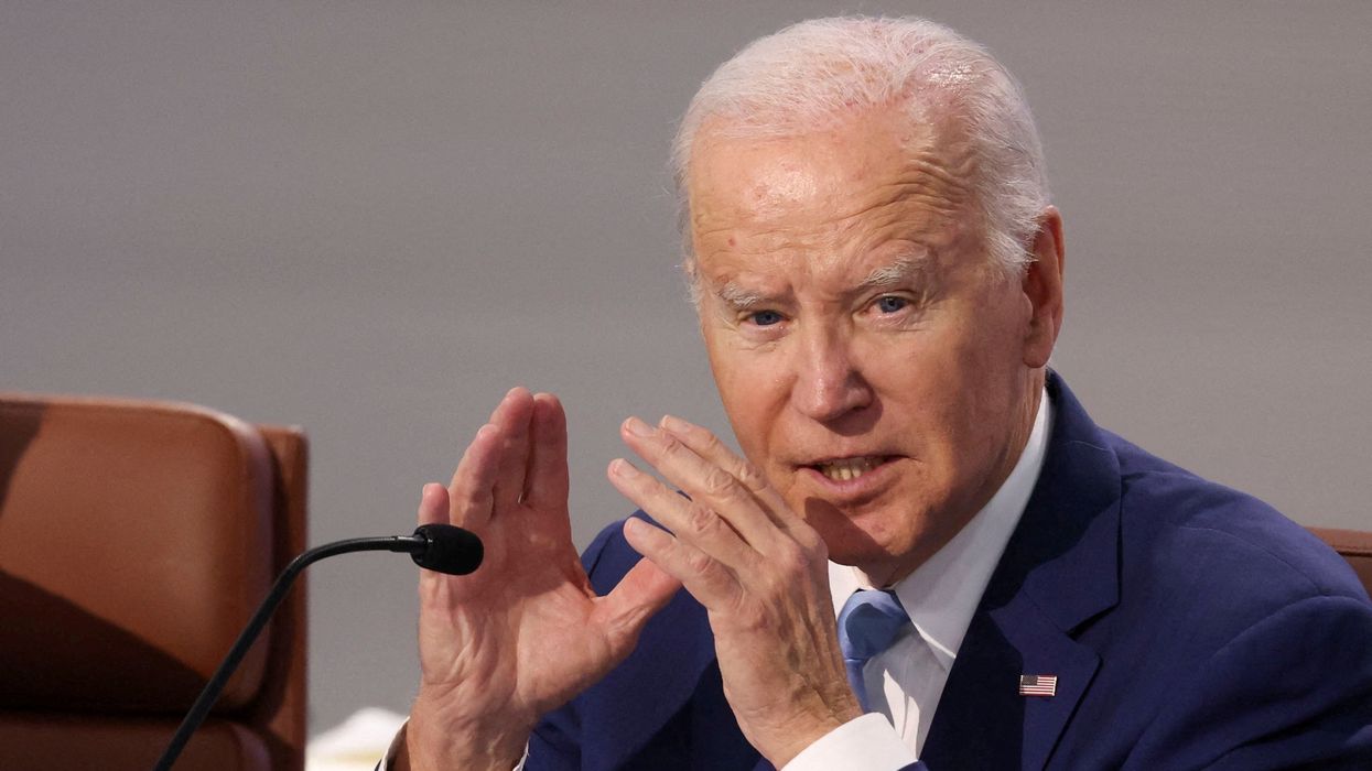 U.S. President Joe Biden takes part in a leaders plenary meeting during Asia-Pacific Economic Cooperation
