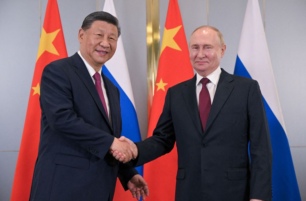 \u200b Chinese President Xi Jinping with South Africa's President Cyril Ramaphosa and Senegal's President Macky Sall