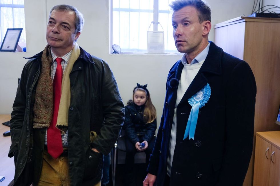 \u200b David Bull and Nigel Farage in 2019