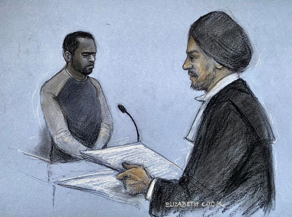 \u200b Elizabeth Cook of Deng Chol Majek (left) being questioned by defence KC Gurdeep Garcha at Wolverhampton Crown Court