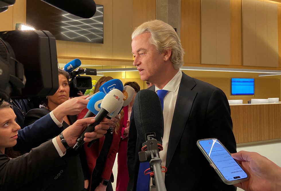 \u200b Geert Wilders speaks to media in The Hague, Netherlands