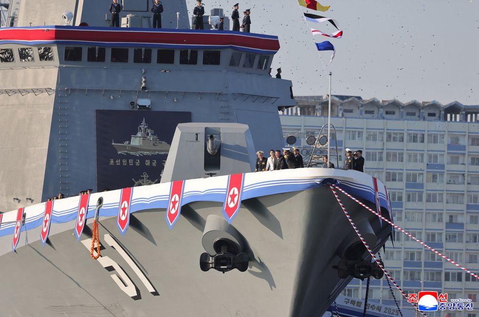 \u200b"new multipurpose destroyer," as per state media KCNA's reports, in Nampo, North Korea