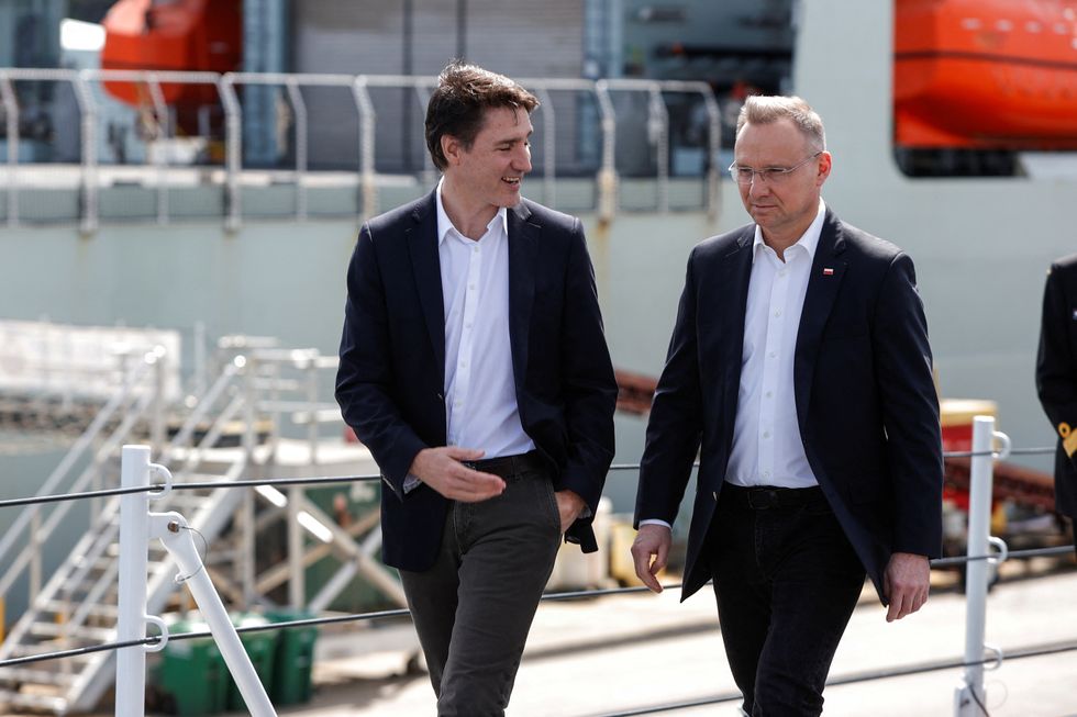 \u200b Poland's President Andrzej Duda with Canadian PM Justin Trudeau