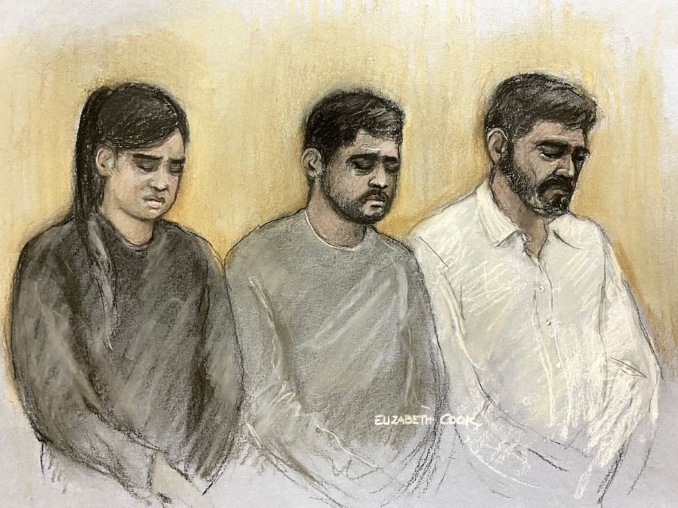 \u200b Sara Sharif's stepmother Beinash Batool, uncle Faisal Malik and father Urfan Sharif appearing for sentencing for the 10-year-old's death