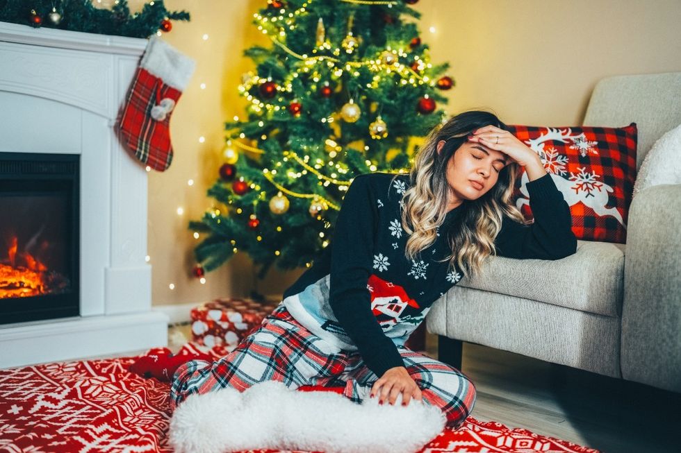 \u200b(Stock pic) Woman sad at Christmas