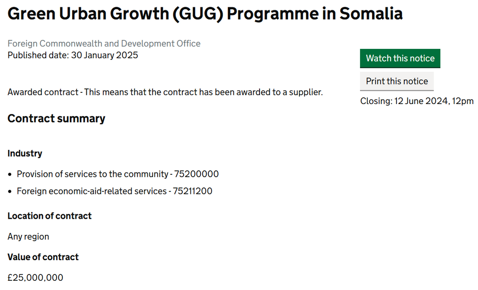 \u200b\u200b\u200b\u200b\u200bThe Foreign Office contract that spent \u00a325 million of taxpayer money on Green Urban Growth in Somalia