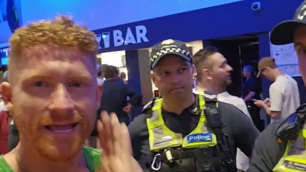 \u200b\u200bJames Bray, the Sydney-based tennis enthusiast who captured global attention through his vocal backing of British star Emma Raducanu earlier in the tournament, found himself removed from Rod Laver Arena by police on Friday evening