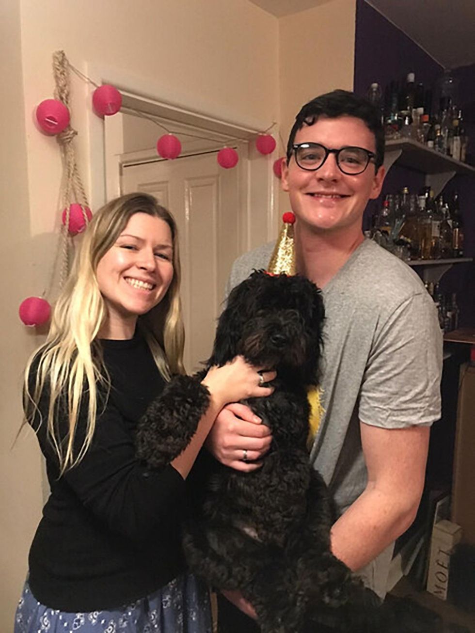 \u200b\u200bLaura and Eamonn Kinally with their six-year-old Cockapoo Lola