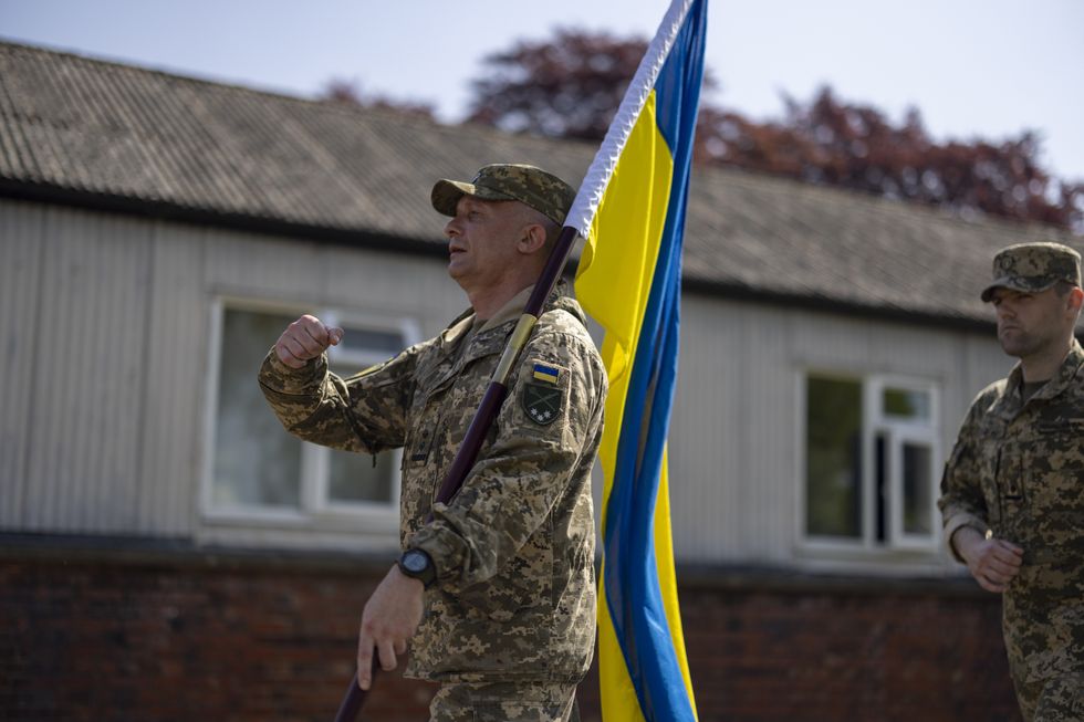 \u200b\u200bUkrainian troops marching in rehearsal of VE Day 80 parade
