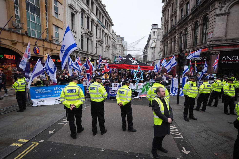 \u200bA counter protest near Piccadilly Circus