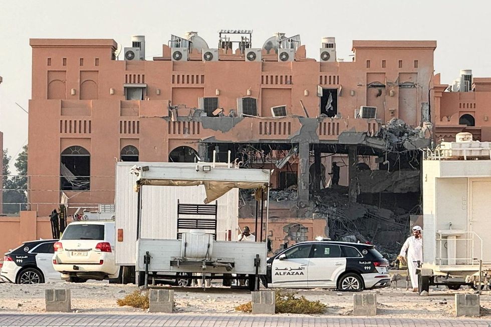 \u200bA damaged building in Qatar following an Israeli attack