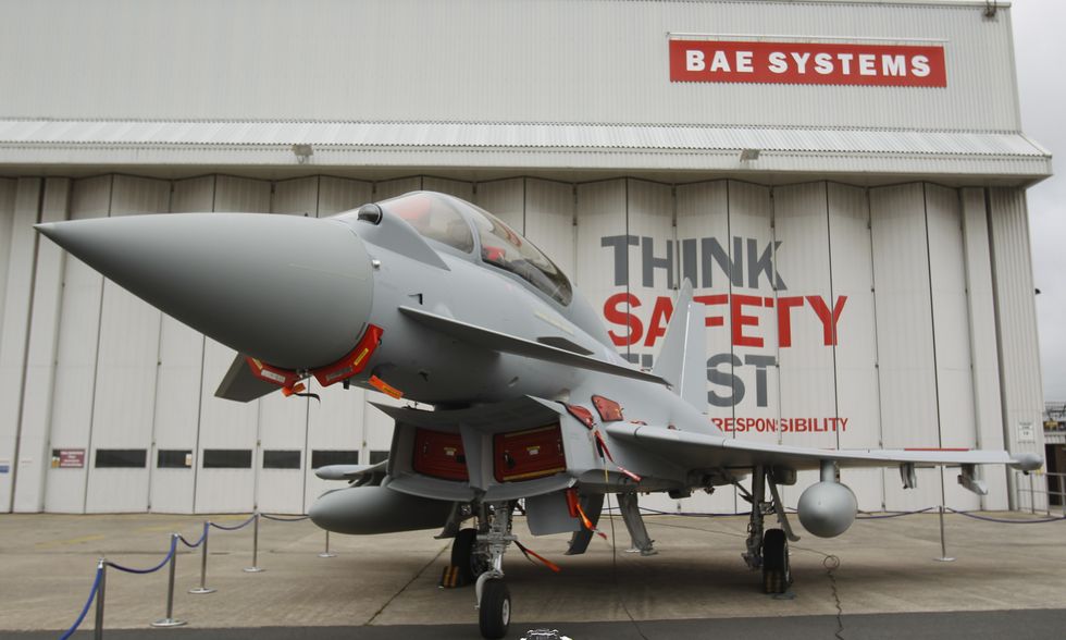 \u200bA Eurofighter Typhoon at BAE Systems, Warton Aerodrome, Lancashire (file pic)