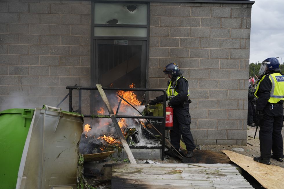 \u200bA fire was lit outside the hotel in South Yorkshire