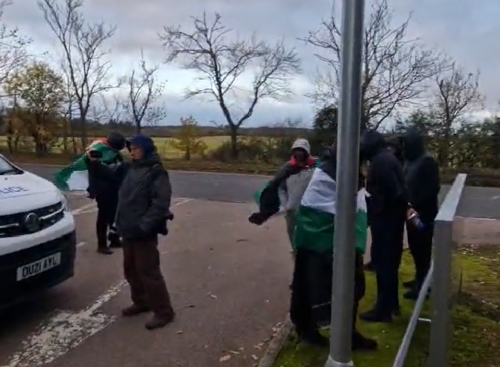\u200bA group of protesters