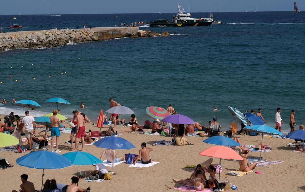 \u200bA Guardia Civil police ship patrols the Mediterranean Sea in Barcelona
