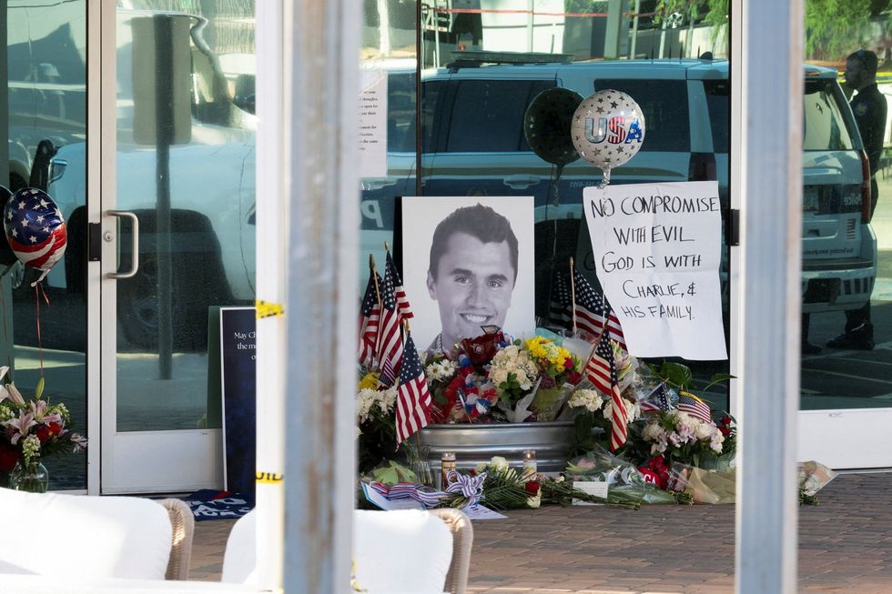u200bA memorial is held for Charlie Kirk, who was shot and killed in Utah, at the Turning Point USA headquarters in Phoenix, Arizona