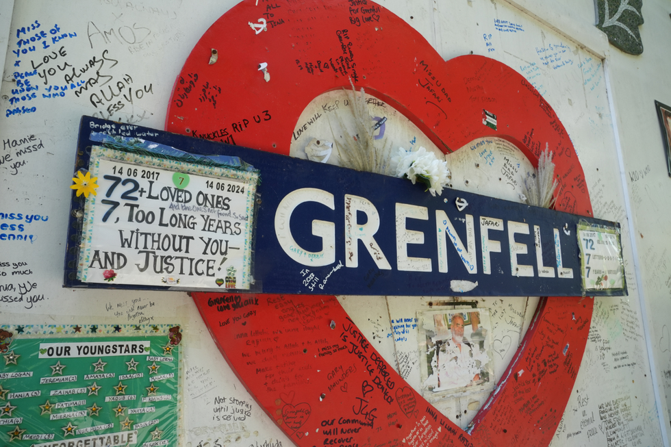 \u200bA memorial set up for the victims of the blaze
