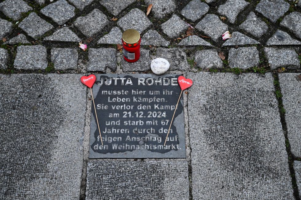\u200bA memorial stone in commemoration of Jutta Rohde, who lost her life in the attack