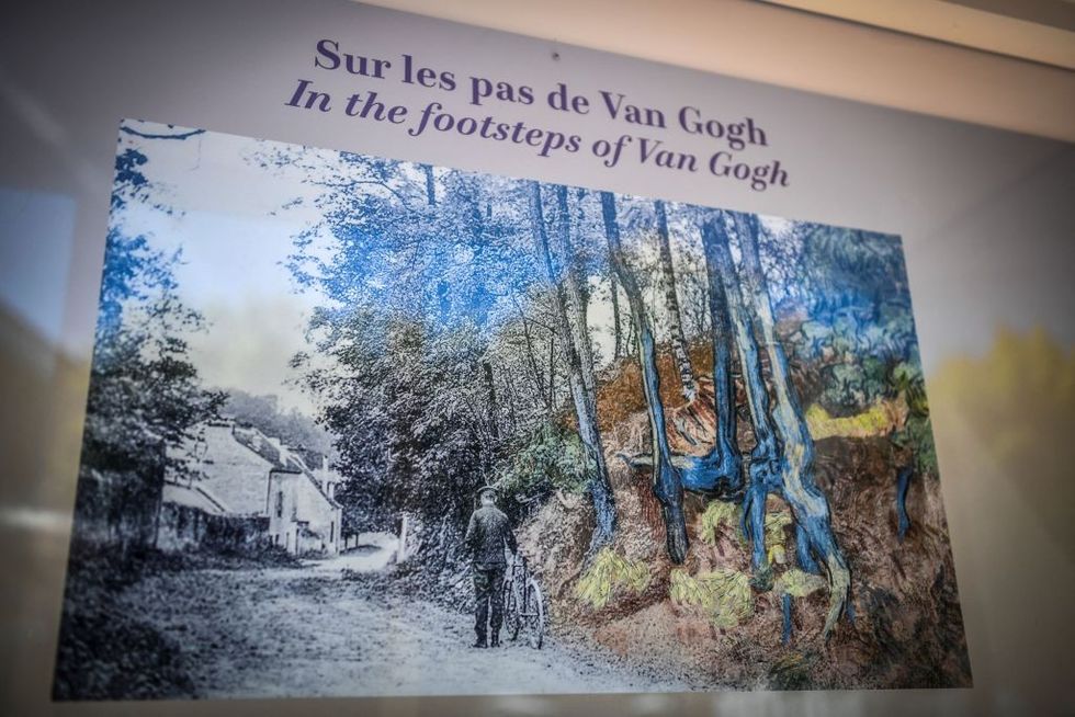 \u200bA picture taken on July 29, 2020 shows a poster reproducing last painting of Dutch painter Vincent Van Gogh, in Auvers-sur-Oise