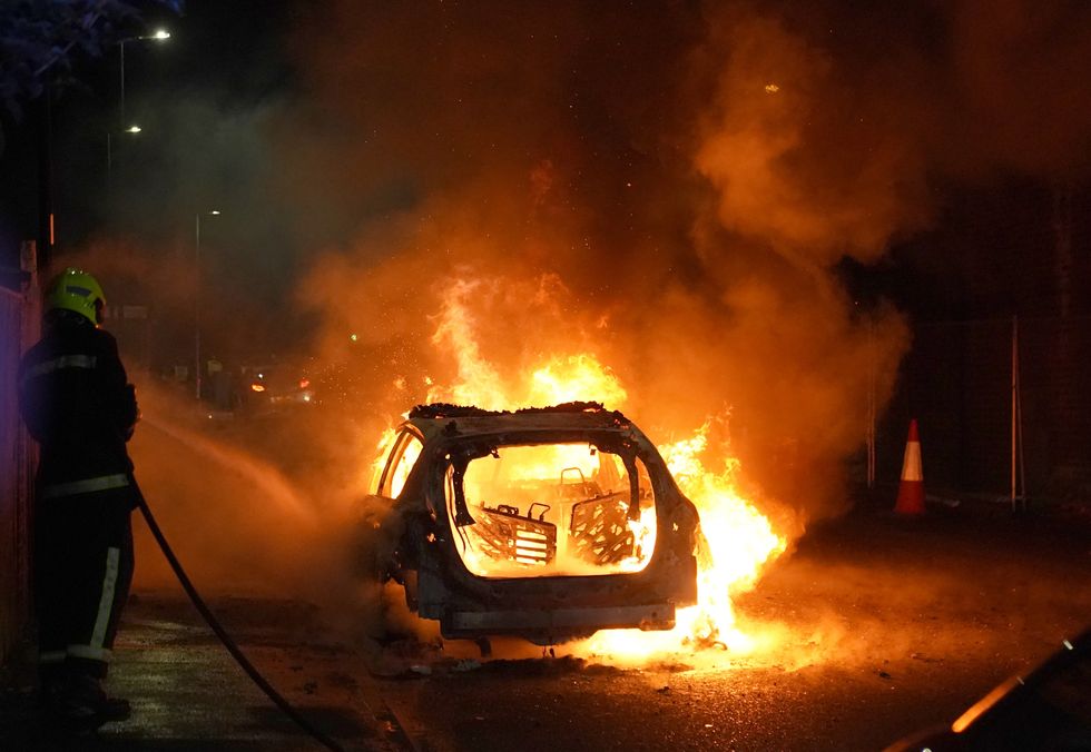 \u200bA police car was burnt out in Hartlepool