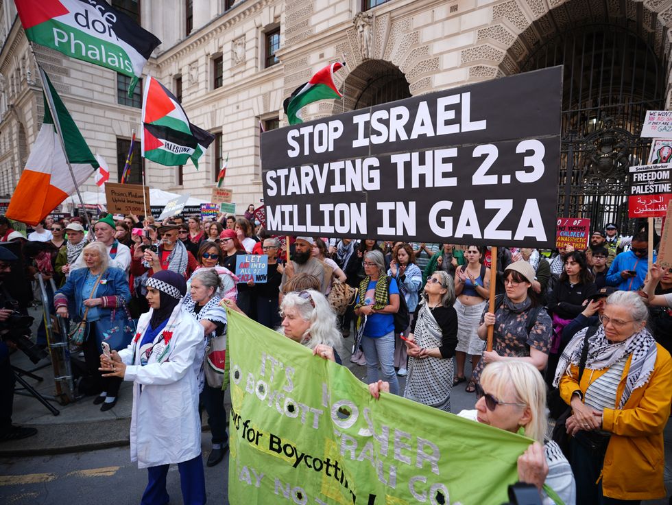 \u200bA protest took place outside the FCDO last night