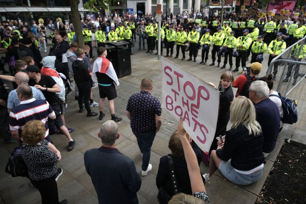 \u200bA protest was held in the city centre