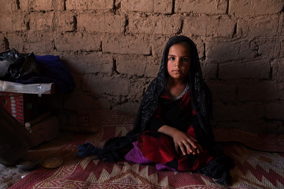 \u200bA six-year-old child bride in 2019, from Herat province in Afghanistan, who was sold for the equivalent of $61 to pay off her family's debts