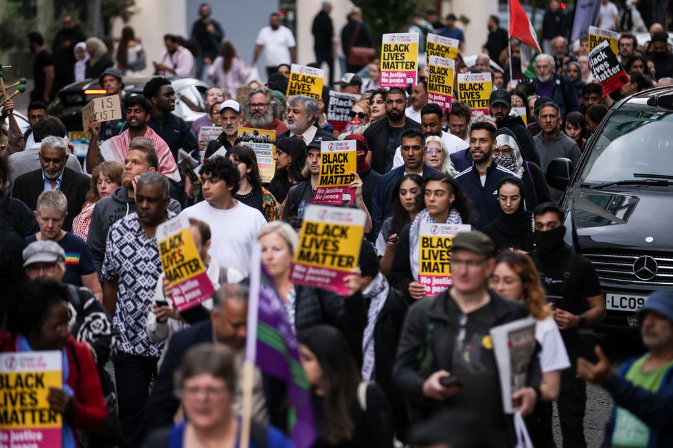 \u200bA Stand Up To Racism protest