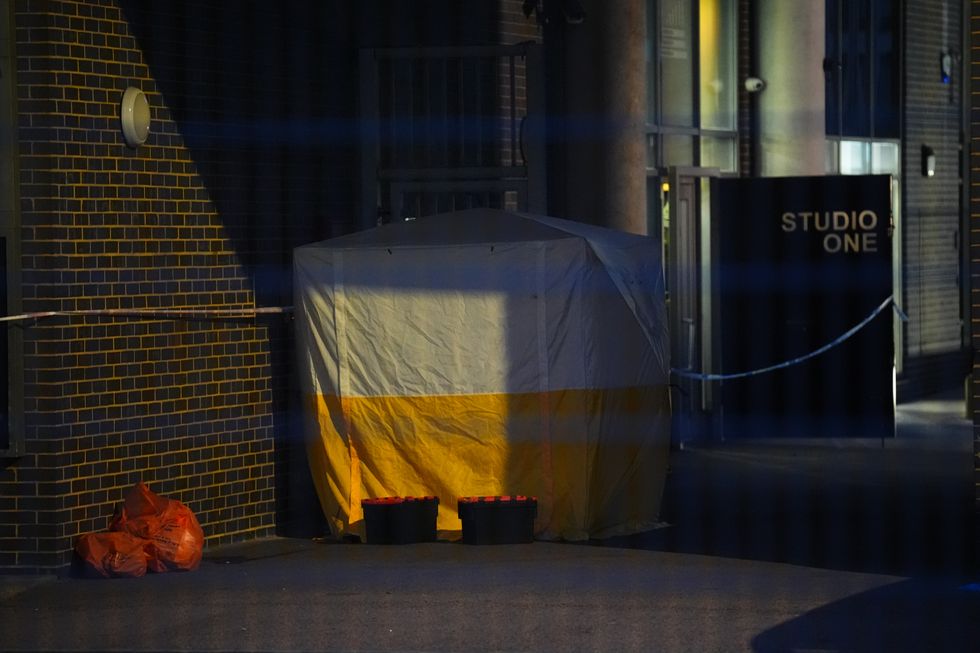 \u200bA tent remains up at the scene in Southwark