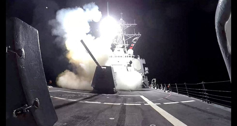\u200bA Tomahawk land attack missile (TLAM) is launched from USS Gravely towards Houthi targets