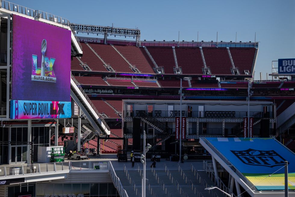 \u200bA view of Levi's Stadium ahead of the Super Bowl LX game between the New England Patriots and the Seattle Seahawks