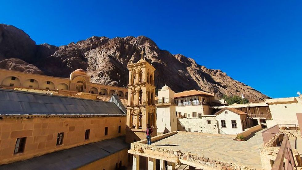\u200bA view of Saint Catherine's Monastery, an 1,500-year-old monastery located on the Sinai Peninsula, at the foot of Mount Sinai in Egypt
