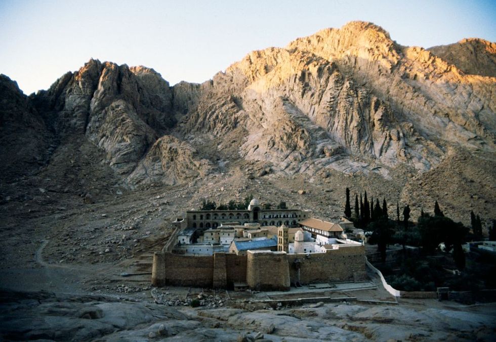 \u200bA view of Saint Catherine's Monastery, an 1,500-year-old monastery located on the Sinai Peninsula, at the foot of Mount Sinai in Egypt