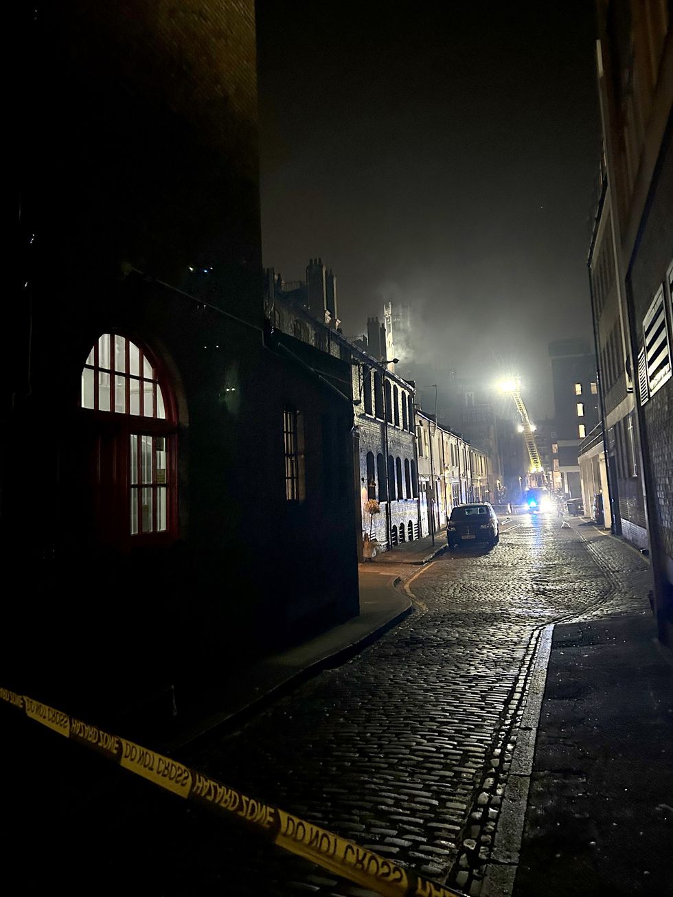 \u200bA view of the London Fire Brigade (LFB) outside the Chiltern Firehouse luxury hotel in central London