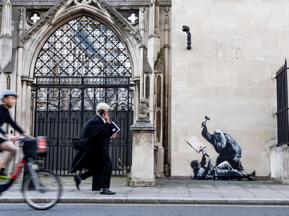 \u200bA wider picture of the artwork Banksy shared with his millions of Instagram followers