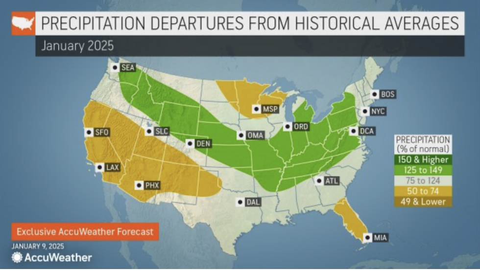 \u200bAccuWeather map shows dry spell affecting parts of US