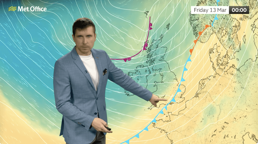 \u200bAlex Burkill warns the cold and wet is coming through