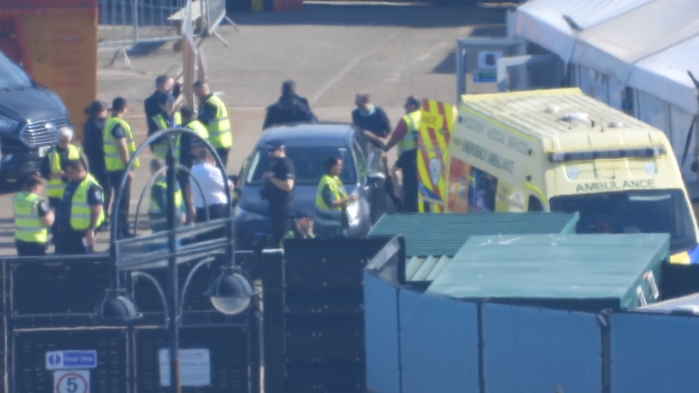 \u200bAmbulance at Dover when the stabbed migrant arrived