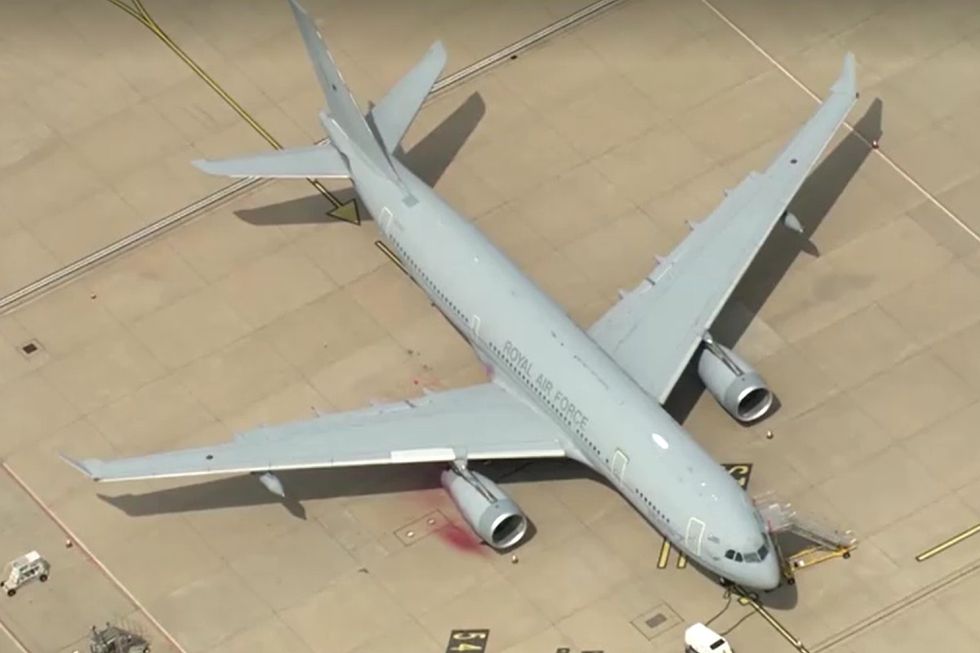 \u200bAn aerial shot shows where the plane was tagged
