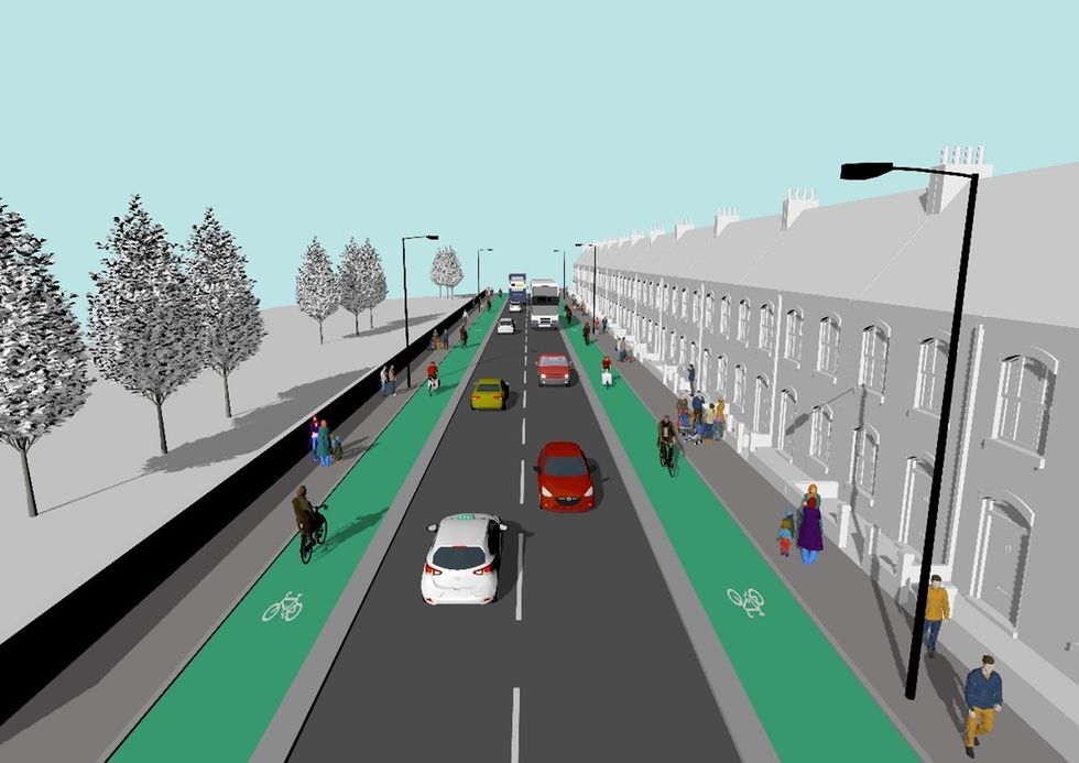 \u200bAn artist rendering of the West Bradford Cycle Superhighway