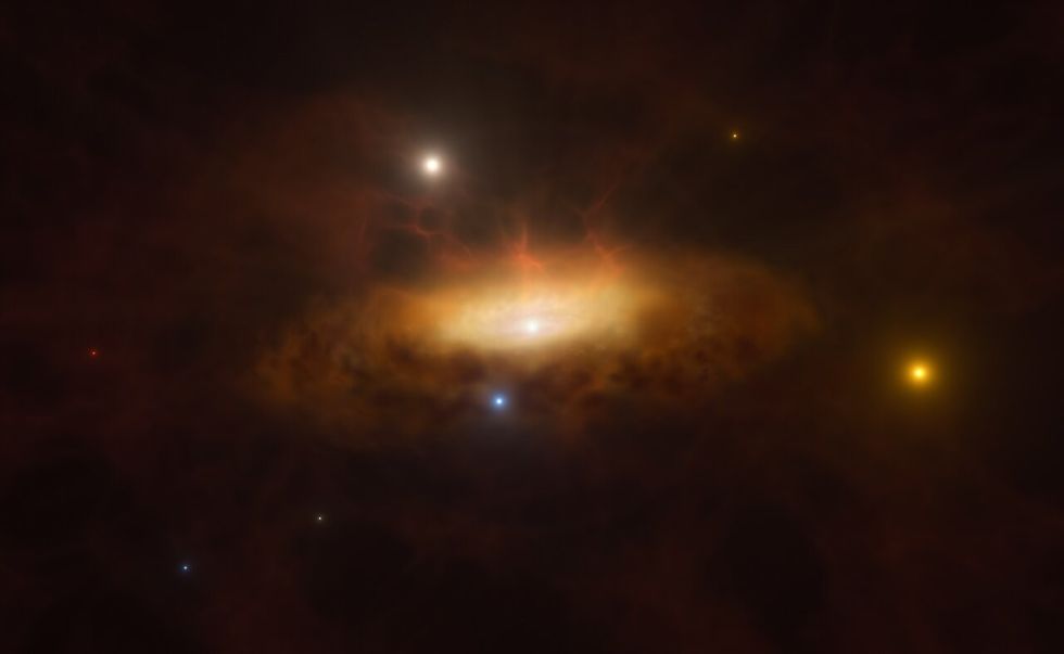 \u200bAn artist's impression \u200bof the black hole at the centre of the galaxy SDSS1335+0728