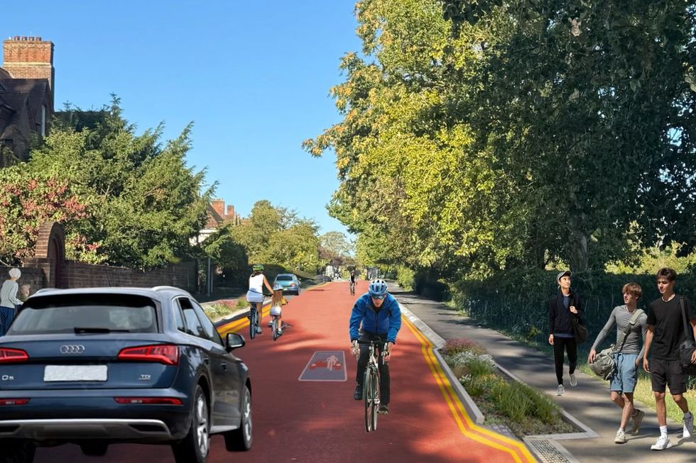 \u200bAn artist's rendition of what the cycle street will look like once in operation
