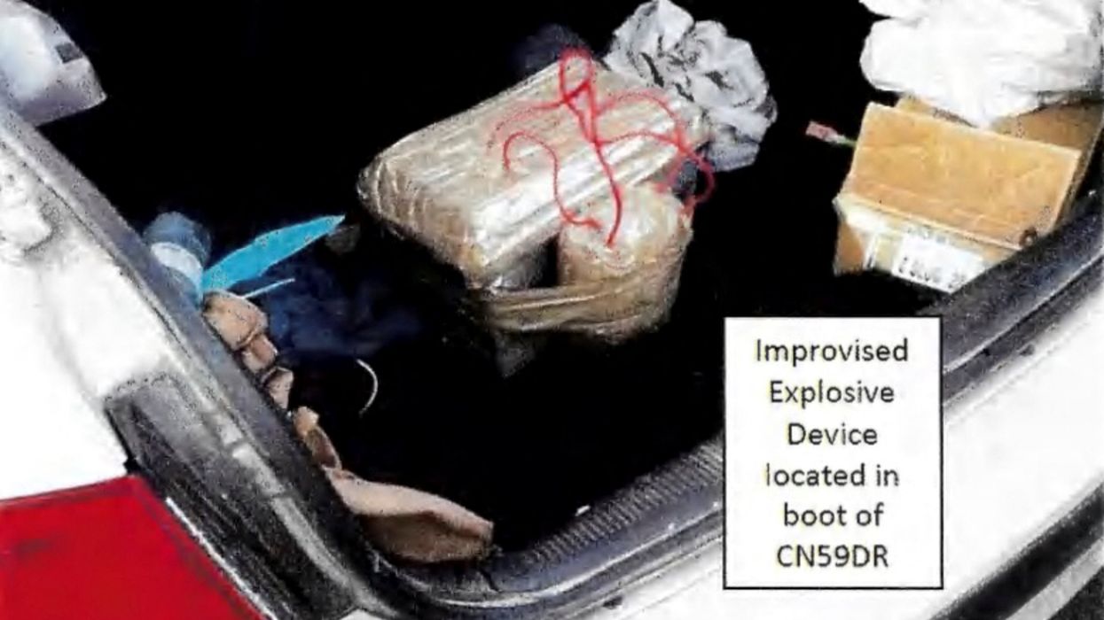 \u200bAn improvised explosive device located in the boot of the vehicle
