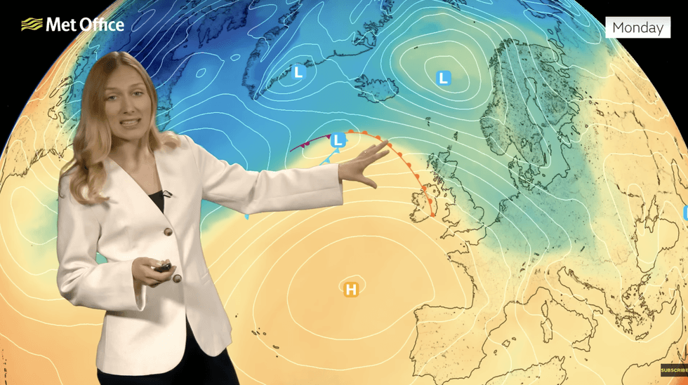 \u200bAnnie Shuttleworth describes the high to the south battling lows to the north