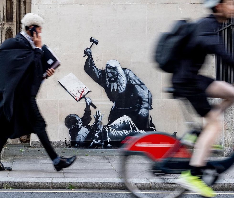 \u200bBanksy titled the Instagram post 'Royal Courts of Justice. London'