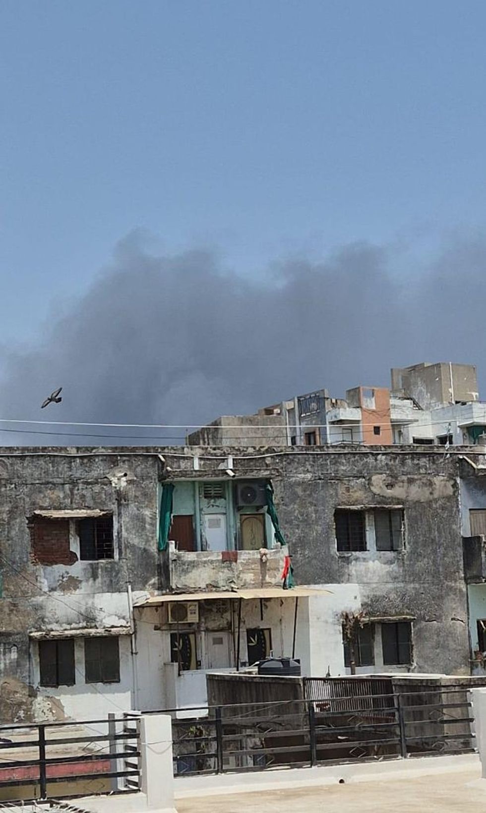 \u200bBlack smoke rising above the sky in India