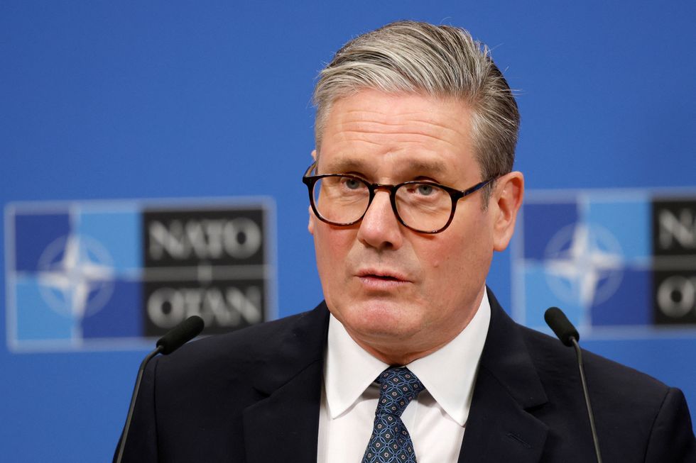\u200bBritain's Prime Minister Keir Starmer speaks during a press conference at NATO headquarters